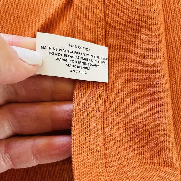 Nicole Miller Table Runner Harvest Orange Rectangle Fall Autumn Cotton 16"x78" - Picture 3 of 5
